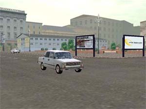 Автомобиль ВАЗ-2101 на улицах виртуального города